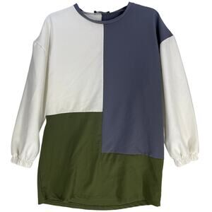 Nass Tunic Shirt Size 40 US XL Green Blue Colorblock Long Sleeves Made in Turkey